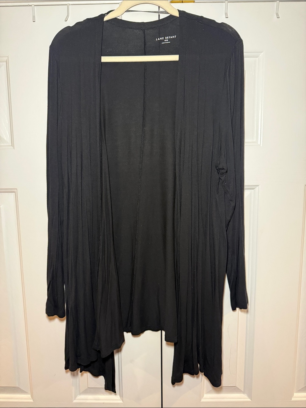 Lane Bryant Black Draped Open Cardigan